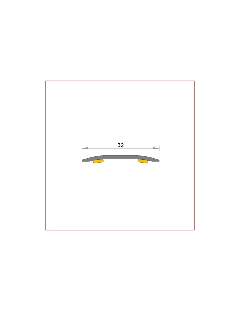 Pletina aluminio acero mate (25) dilatacion  junta 32 mm.  270 Blister