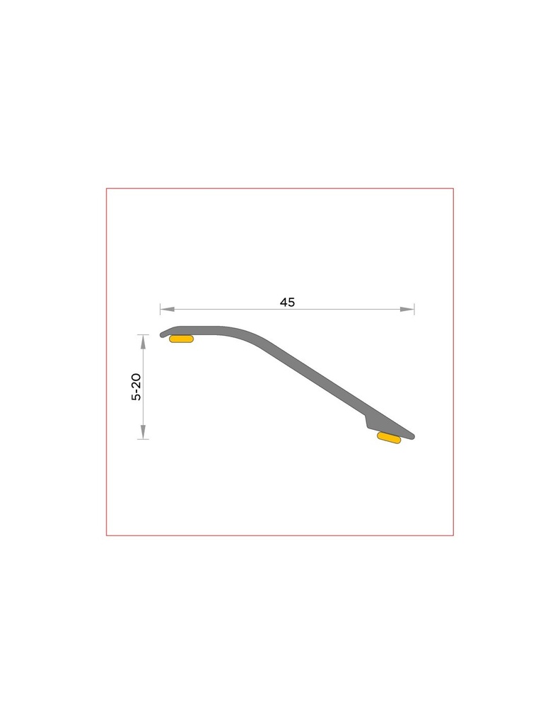Transición Alta Aluminio PLata (03) Dif Nivel 5-20mm 90cm Blister