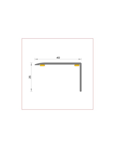[BGB4822527001C] R-482 Cantonera de escalera 40x25 mm adhesivo 2700mm	