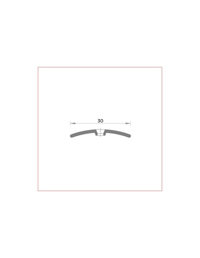 [BG3030327012A] Media caña 30 mm atorn. (03) Alum. plata 270 cm 