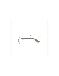 [BG3742509001B] Pletina aluminio acero mate (25) transicion  junta 0-6 mm / 32mm / LVT  90 cm. Blister