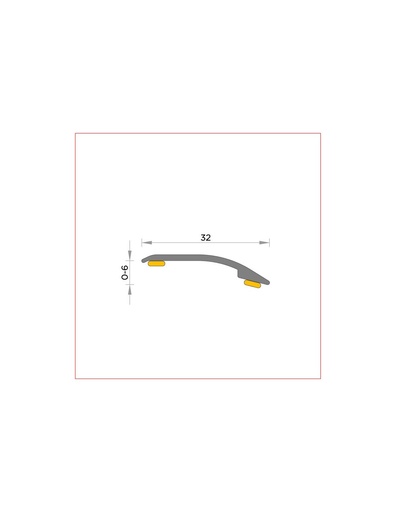 [**BG3742509001B] **Pletina aluminio acero mate (25) transicion  junta 0-6 mm  90 cm. Blister
