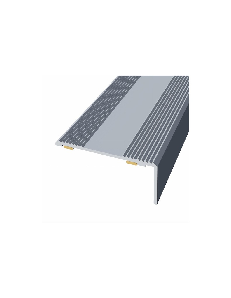 Cantonera escalera L estriado aluminio plata (03) 1200x42x21mm adhesivo