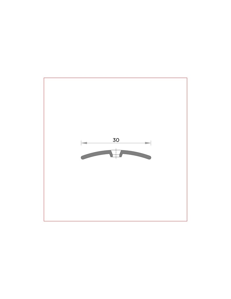 **Aluminio Plata (03) MEdia Caña 30mm Atornillar 270cm Blister