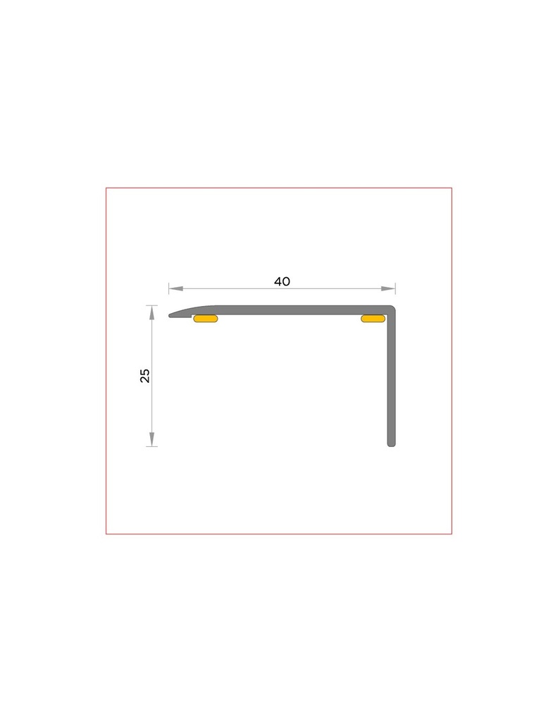 R-482 Cantonera de escalera 40x25 mm adhesivo 2700mm	