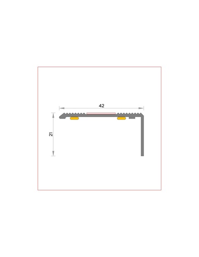[BGB4820327001C] Ángulo 40x25mm adh. (03) Alum. plata 2700mm blíster	