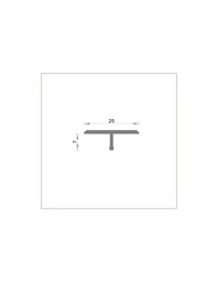 [BG3460327000E] Perfil T 25mm (03) Alum. Plata 270cn