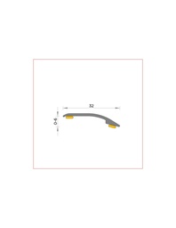 [BGB3742527001C] Pletina aluminio acero mate (25) transicion  junta 0-6 mm / 32mm / LVT   Blister 270